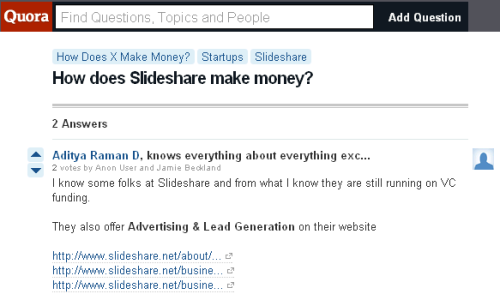 Quora: How Does SlideShare Make Money